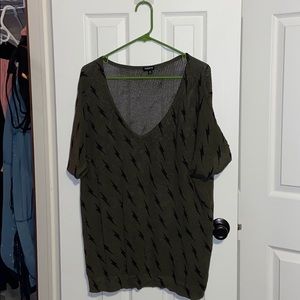 Torrid olive green lightening bolt shirt